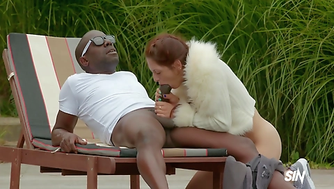 Brunette milf and black joss lescaf in the surf house 07