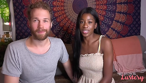 Ebony girl licking cock in amateur cunnilingus video