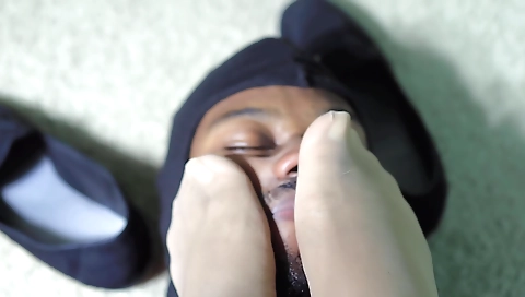 Curvy blonde sits on the bed to get herself fucked