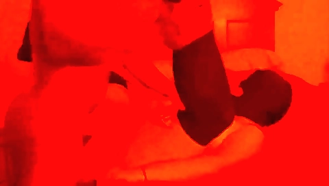 Redhead with a tattooed face is going deep throated