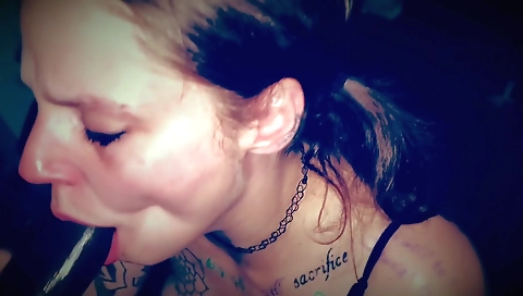 Big tits brunette babe gets a deepthroat and handjob