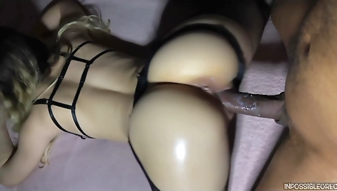 Amateur blonde with a big black cock is going to do it