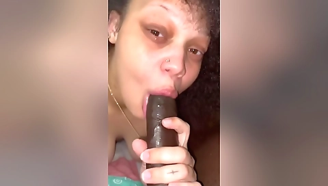 Big dick blowjob from stepbrother in hot amateur video