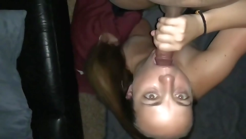 A brunette milf gets fucked by a boyfriend deep throat