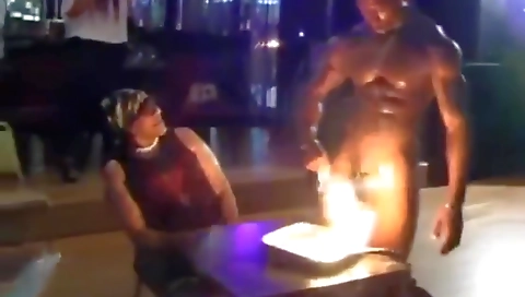 Ebony girl gets a good ride in the group sex scene