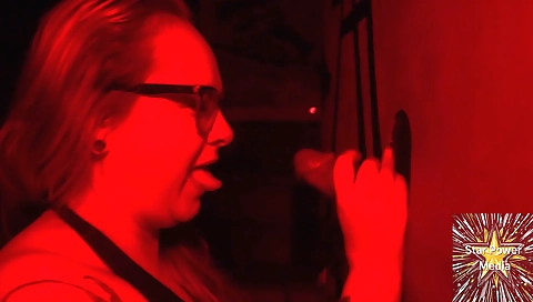 Big ass blonde in a sexy bikini is deepthroat and cumming