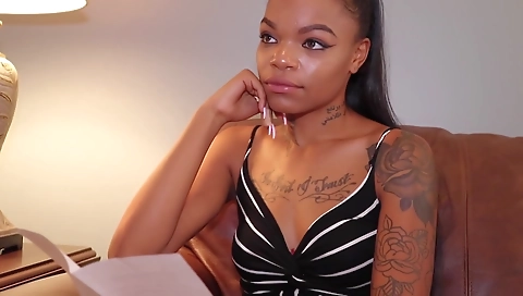 Brunette and ebony in a homemade anal action in the bathroom