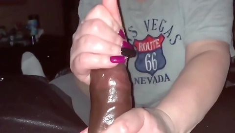 Mature brunette fucks black cock in a homemade video