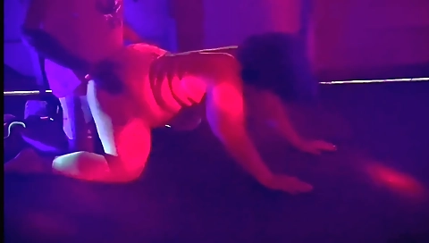 Amateur big tits brunette in stockings fucked by man