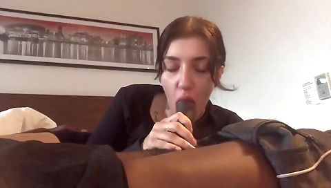 Brunette milf is horny and has to get cum out of her hole