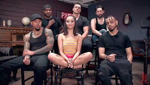 Horny couple enjoys double penetration and group sex