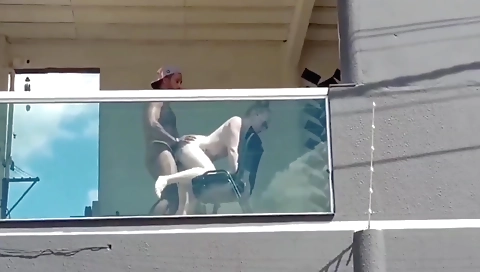 Blonde with tattooed ass caught having sex with her boss