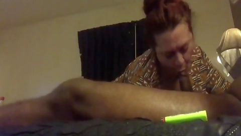 Busty mature redhead gets deepthroated by big cock