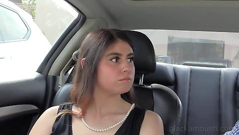 Blonde with a round booty is getting fucked by a black dude