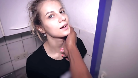 Blonde babe gets fucked in a interracial movie scene