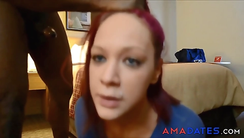 Black cock and deep throat blowjob on homemade video