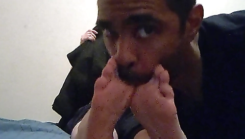 I'm getting my foot fetishized in front of my webcam