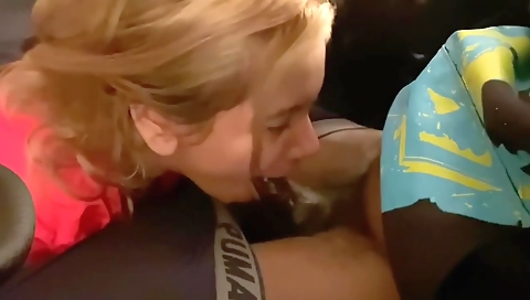 Deepthroat blowjob and facial with an amateur blonde