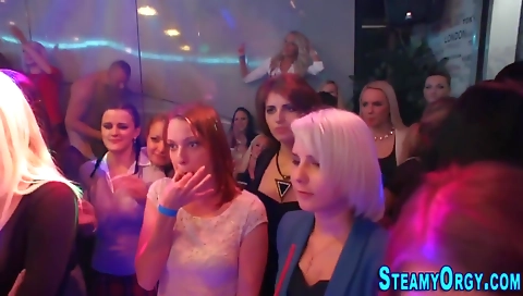 Blonde red head with a sexy pair of tits fucked in a video