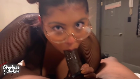 Horny amateur brunette is getting a big dick in her body