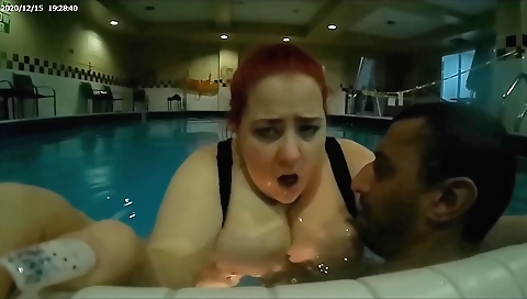 Paleandbrown - End Of The Night In The Pool Fingering And Tits Out